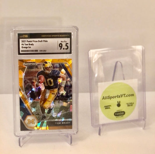 Tom Brady CSG 9.5 - 2021 Prizm Draft Picks Orange Ice