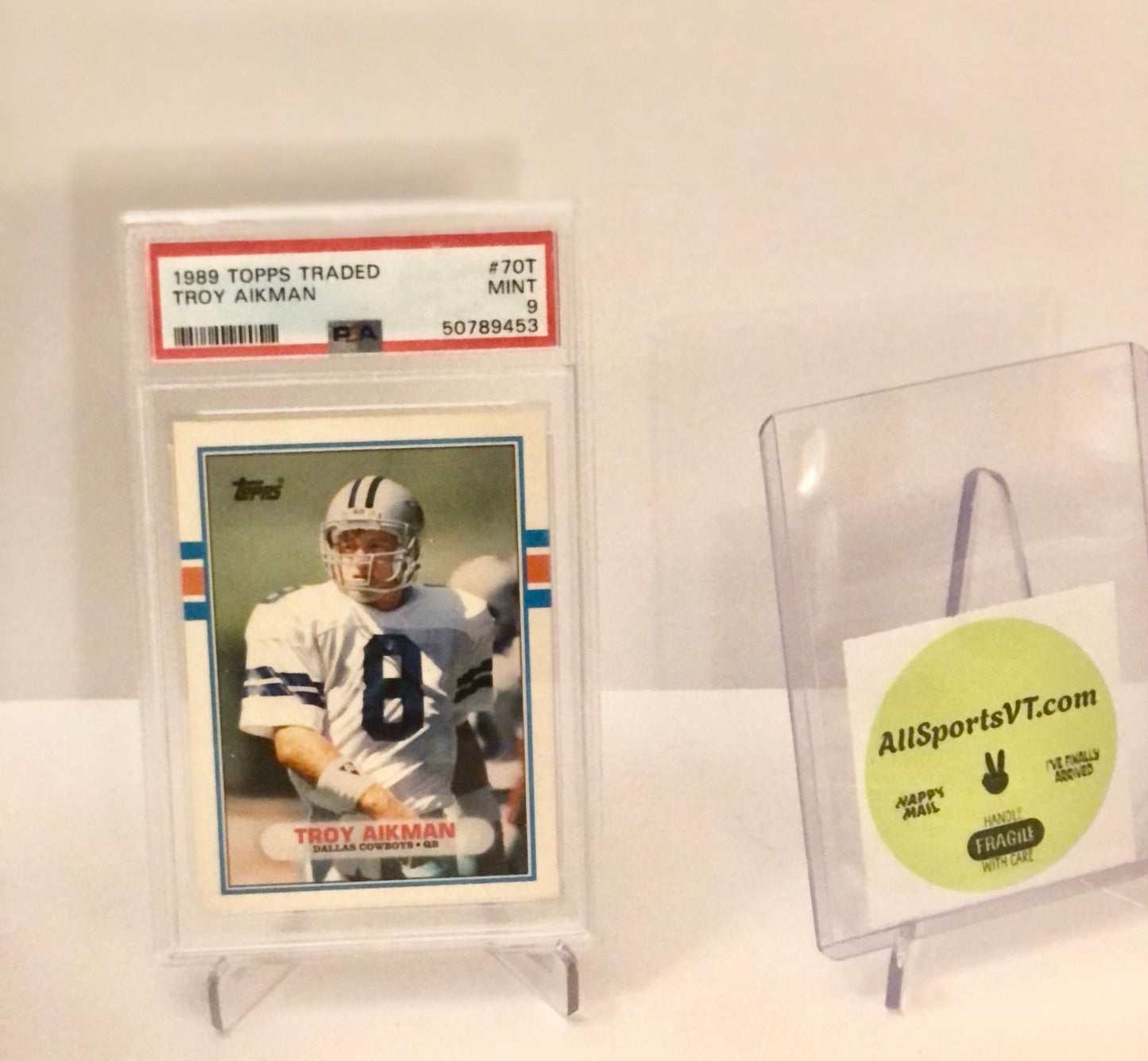 Troy Aikman PSA 9 - 1989 Topps Traded RC