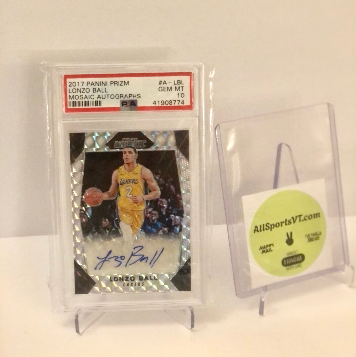 Lonzo Ball PSA 10 - 2017 Mosaic Autographs RC #/99