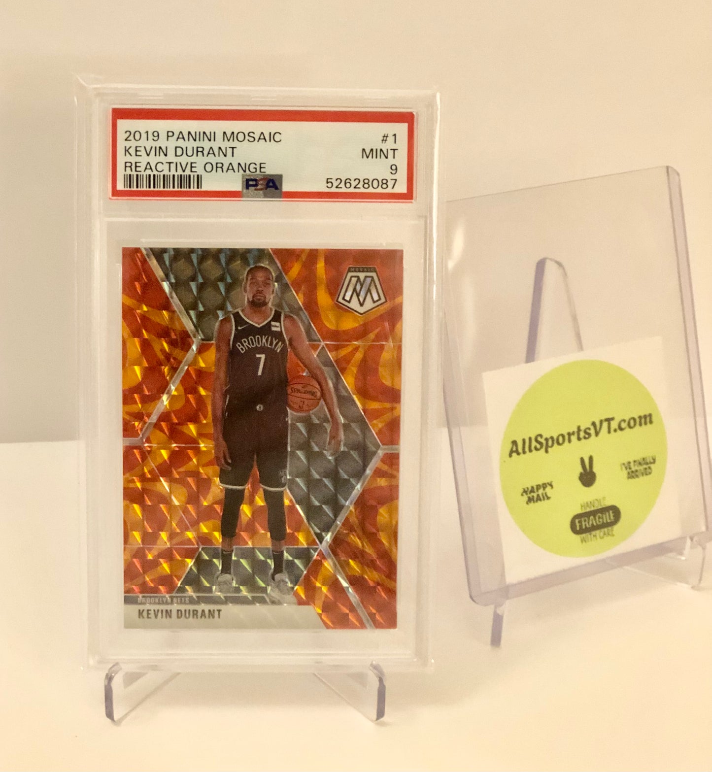 Kevin Durant PSA 9 - 2019 Mosaic Reactive Orange