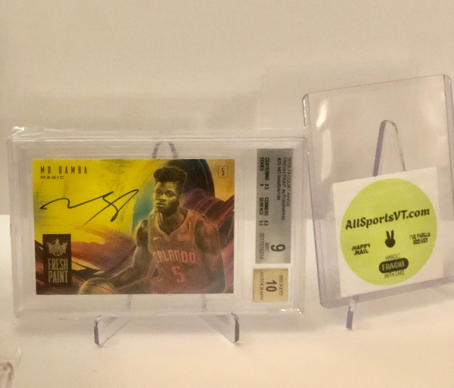 Mo Bamba BGS 9/10 Auto - 2018 Court Kings Fresh Paint Autographs RC
