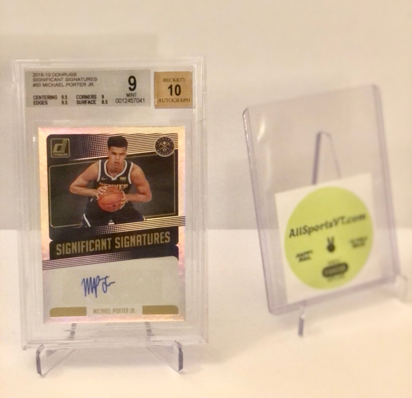 Michael Porter Jr. BGS 9/10 Auto - 2018 Donruss Significant Signatures RC
