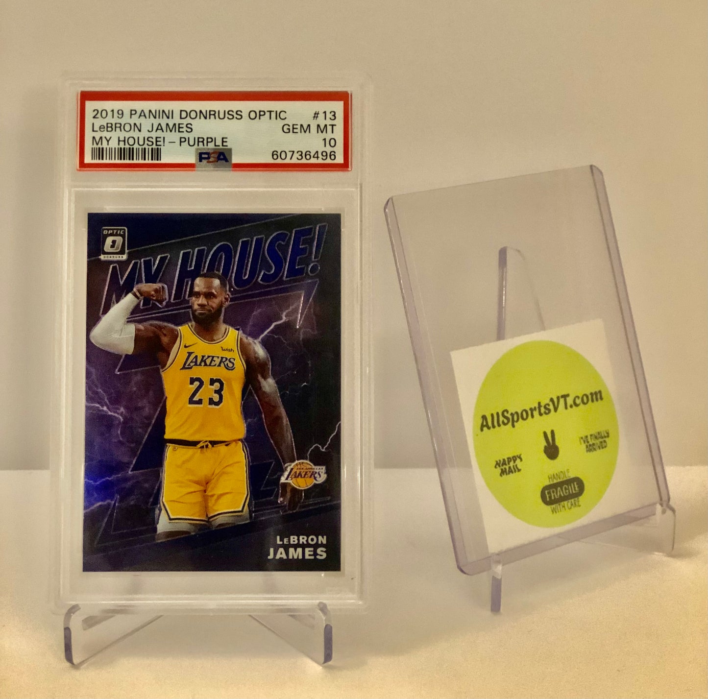 LeBron James PSA 10 - 2019 optic MY HOUSE! Purple Holo