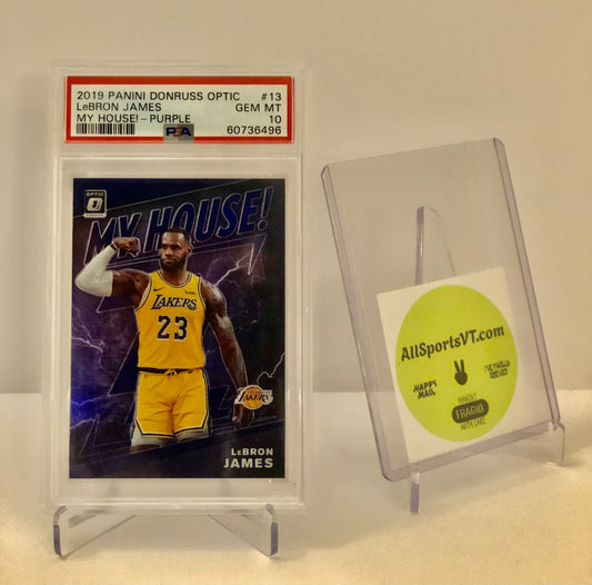 LeBron James PSA 10 - 2019 optic MY HOUSE! Purple Holo