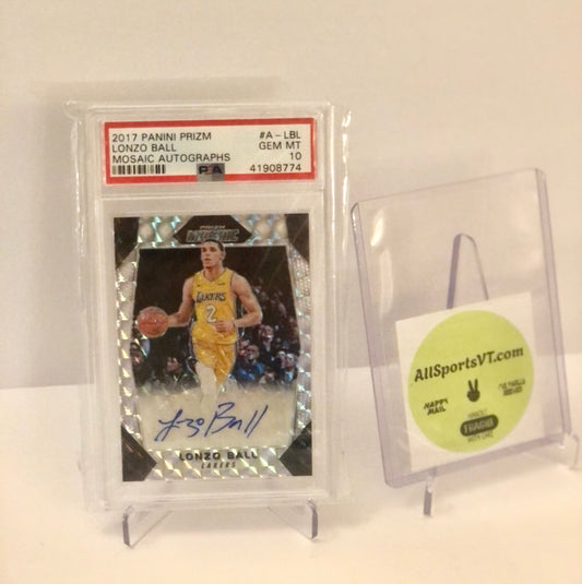 Lonzo Ball PSA 10 - 2017 Mosaic Autographs RC #/99