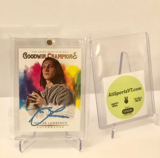 Trevor Lawrence 2021 Upper Deck Goodwin Champions Splash Of Color RC Auto